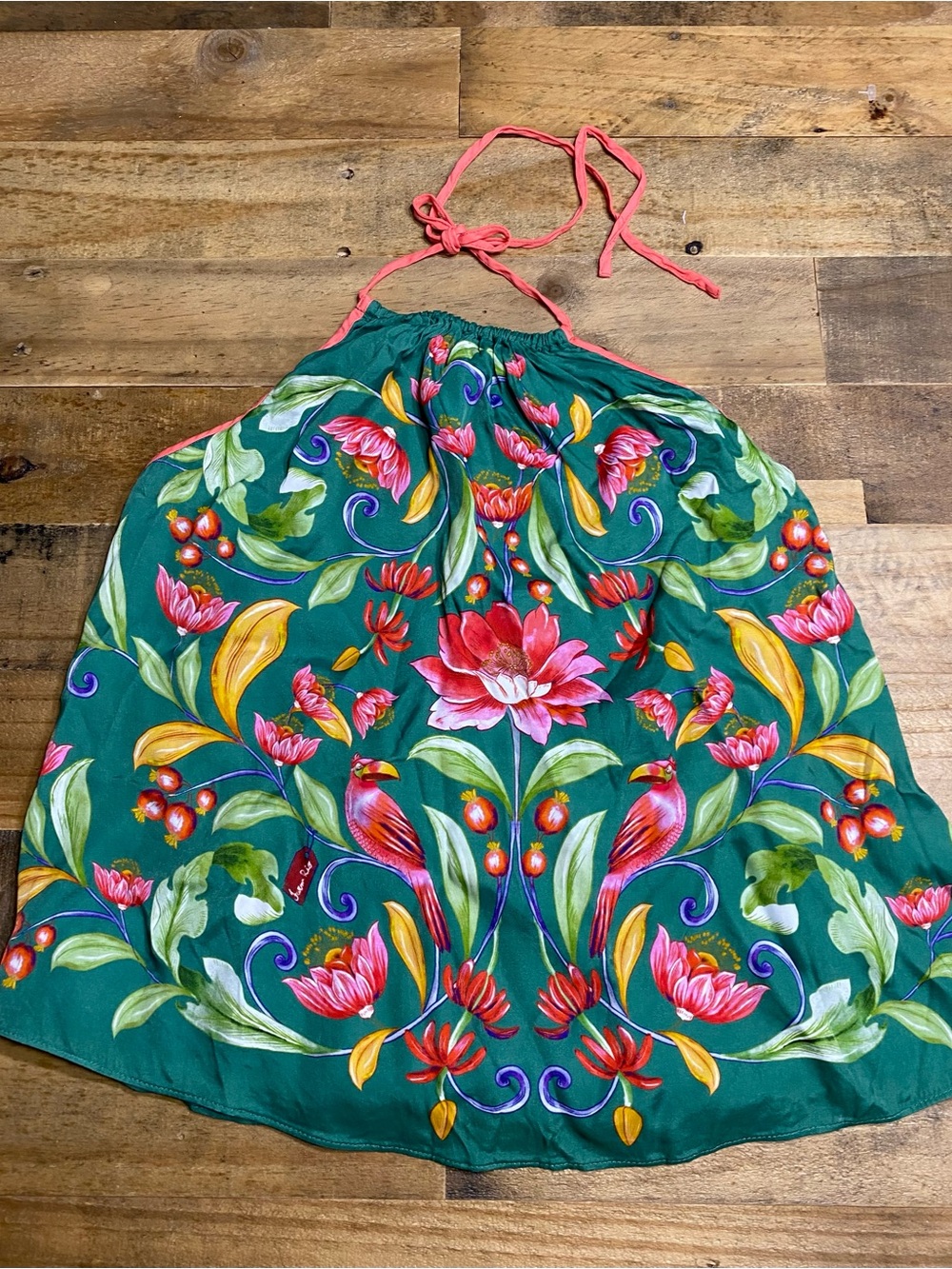 Farm Rio Green Floral Tropical Halter Neck Swing Top - Picture 4 of 6